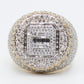 14k Solid Gold VS1 Diamond XL Baguette Circle Championship Ring