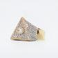 14k Solid Gold VS1 Diamond Brick-Cut Pyramid Ring - 30066