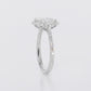 14k Solid White Gold Diamond Emerald Cut Engagement Ring - 30328