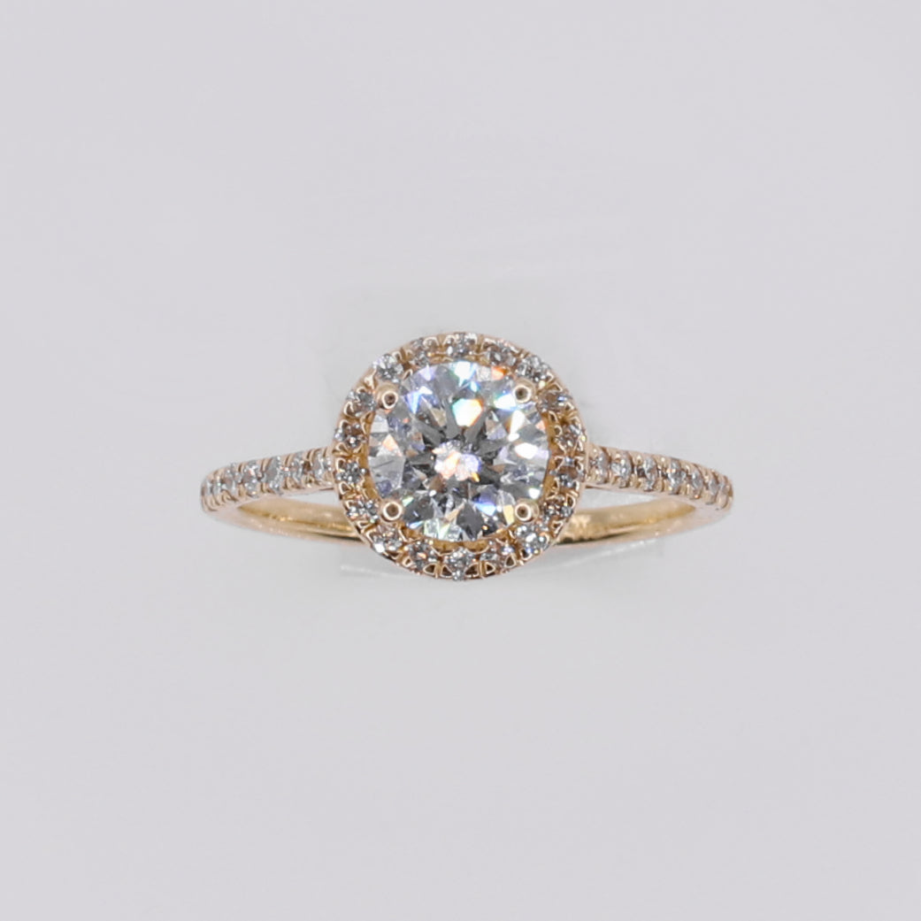 14k Solid Gold Diamond Round Cut Engagement Ring - 30321
