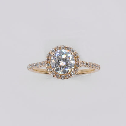 14k Solid Gold Diamond Round Cut Engagement Ring - 30321