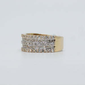 10k Solid Gold VS Diamond Double-row 9.5mm Band - 30051