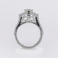 Solid White Gold Diamond Round Cut Cake Engagement Ring - 30332