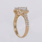 14k Solid Gold Diamond Emerald Cut Engagement Ring - 30322