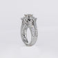 Solid White Gold Diamond Round Cut Cake Engagement Ring - 30332