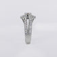 Solid White Gold Diamond Round Cut Cake Engagement Ring - 30332