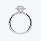 18k Solid White Gold Diamond Round Halo Engagement Ring - 30031