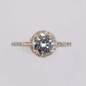 14k Solid Gold Diamond Round Cut Engagement Ring - 30323