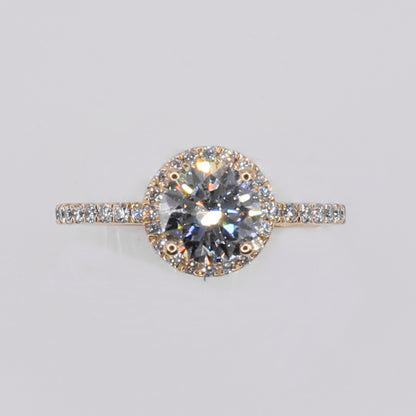 14k Solid Gold Diamond Round Cut Engagement Ring - 30323