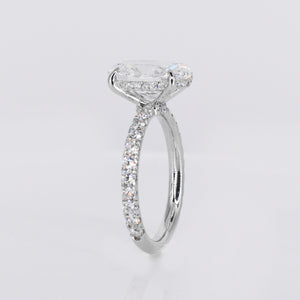 14k Solid White Gold Diamond Oval Cut Engagement Ring - 30330