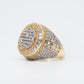 14k Solid Gold Baguette Diamond Bustdown Pinky Ring - 30097