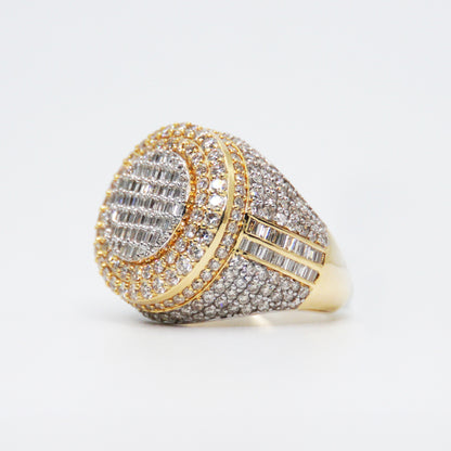 14k Solid Gold Bustdown Baguette Diamond Pinky Ring