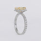 14k Solid White Gold Diamond Emerald Cut Canary Engagement Ring - 30325