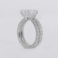 14k Solid White Gold Diamond Emerald Cut Engagement Ring - 30324