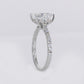 14k Solid White Gold Diamond Emerald Cut Engagement Ring - 30329