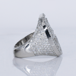 10k Solid Gold Diamond Moon & Star Men's Ring - 30361