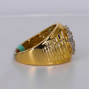 14k Solid Gold Diamond Rolex Style Ring - 30402
