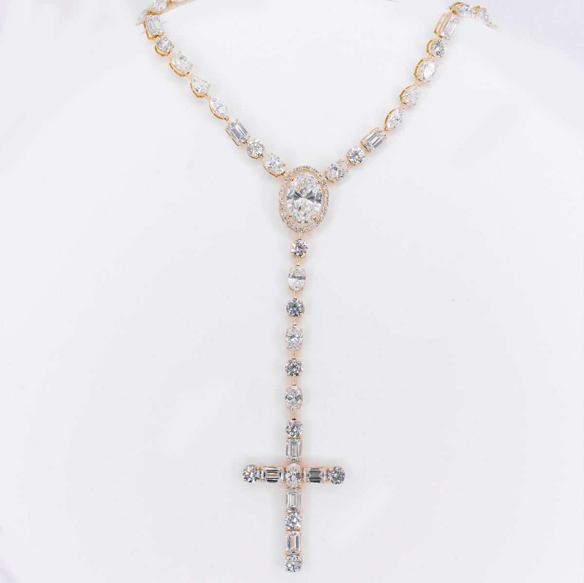 10k Gold Lab Diamond Rosary Chain - 10128