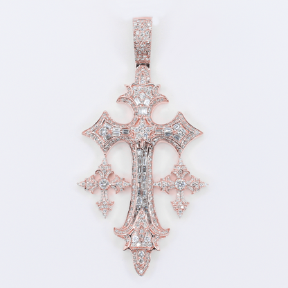 10k Gold Diamond Gothic Cross Pendant - 60638