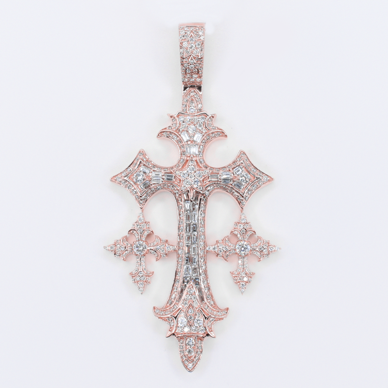 10k Gold Diamond Gothic Cross Pendant - 60638