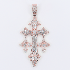 10k Gold Diamond Gothic Cross Pendant - 60638