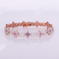 10k Gold Natural Diamond 10mm Clover Bracelet - 20219