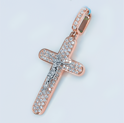 10k Gold Lab Diamond Crucifix Pendant - 60635