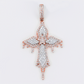 14k Solid Gold VS Diamond Dripping Cross Pendant - 60588