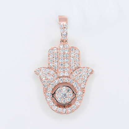 18k Gold Diamond Hamsa Pendant - 60639