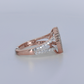 10k Solid Gold Baguette Diamond Heart Ring - 30380