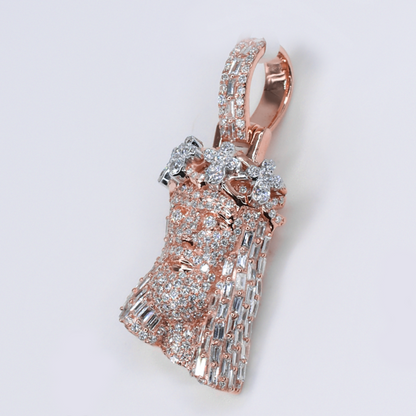 10k Solid Gold Lab Diamond Jesus Pendant - 60643