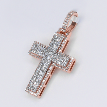 10k Gold Diamond Cross Pendant - 60632