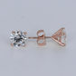 14k Solid Gold Lab Diamond 8mm Solitaire Pushback Earrings - 50334