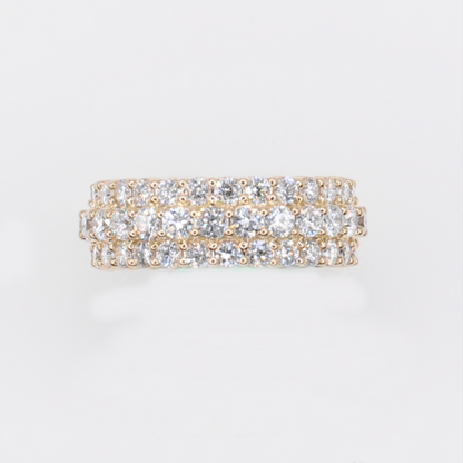 10k Solid Gold Lab Diamond Triple Halo Luxe Men's Ring - 30353