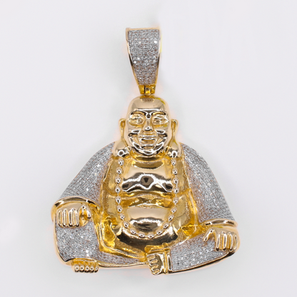 10k Gold Diamond Sitting Buddha Pendant - 60628
