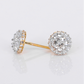 14k Solid Gold Upside Down Lab Diamond 8mm Earrings - 50293
