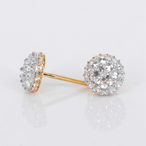 14k Solid Gold Lab Upside Down Diamond 8mm Earrings - 50293
