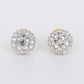14k Solid Gold Lab Upside Down Diamond 8mm Earrings - 50293