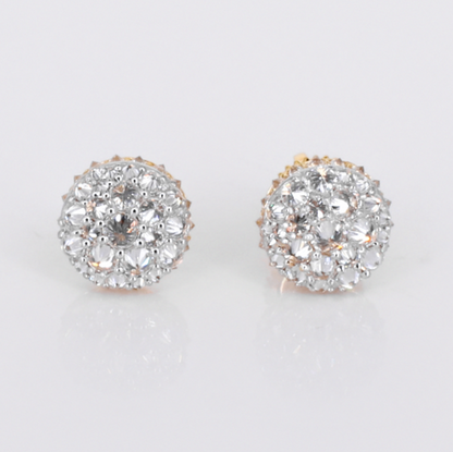 14k Solid Gold Upside Down Lab Diamond 8mm Earrings - 50293