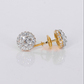 14k Solid Gold Upside Down Lab Diamond 8mm Earrings - 50293