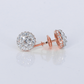 14k Solid Gold Upside Down Lab Diamond 8mm Earrings - 50293
