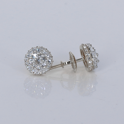 14k Solid Gold Upside Down Lab Diamond 8mm Earrings - 50293