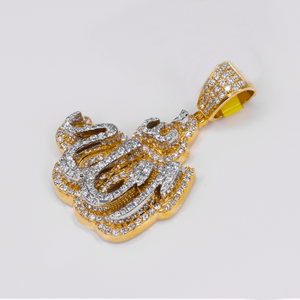 10k Solid Gold Diamond Allah Pendant - 60595