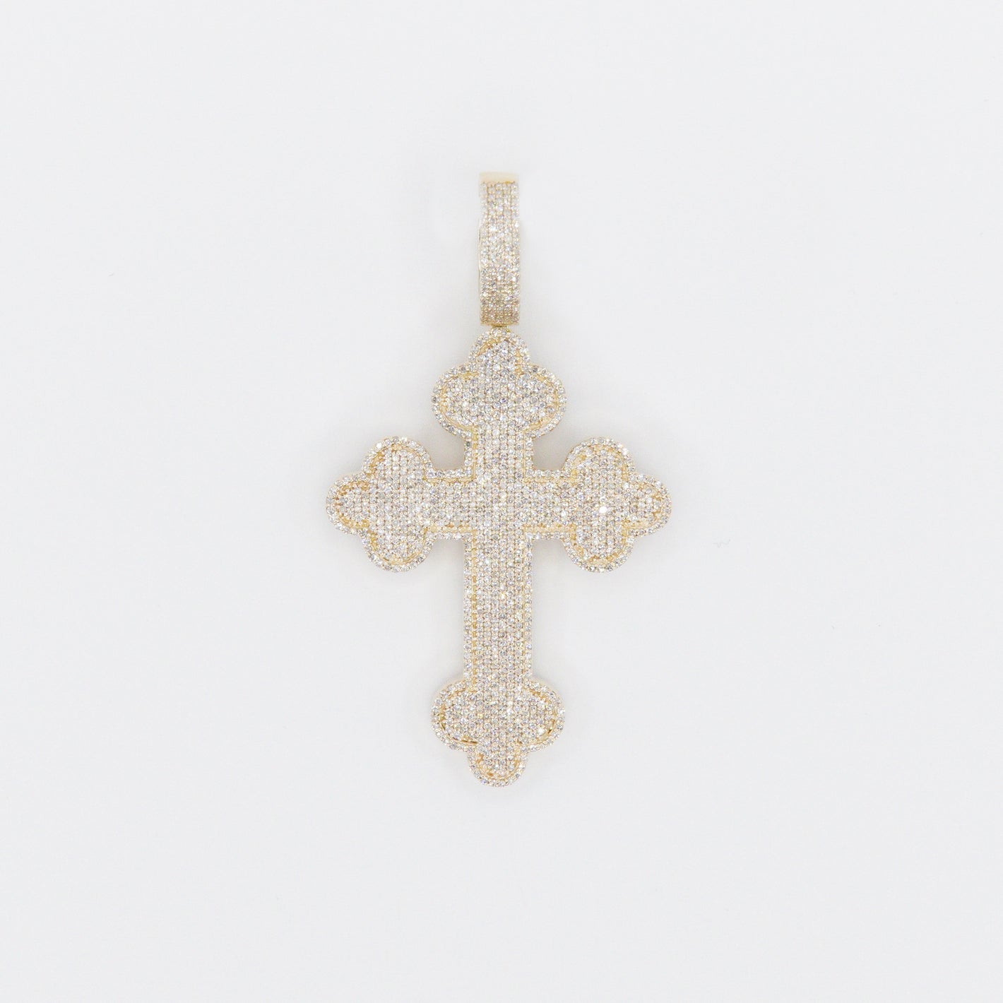 10k Solid Gold Diamond Motif Cross