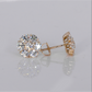 14k Solid Gold 11mm Lab Diamond Flower Earrings - 50313