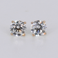 14k Solid Gold Lab Diamond 8mm Solitaire Pushback Earrings - 50334