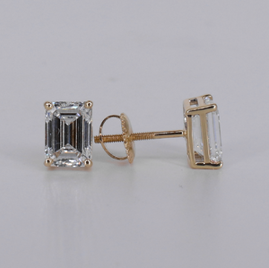 14k Solid Gold VVS Lab Diamond 8mm Solitaire Earrings - 50343