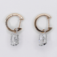 14k Solid Gold VVS Lab Diamond Hoop Earrings - 50358