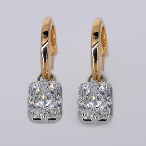 14k Solid Gold VVS Lab Diamond Hoop Earrings - 50358