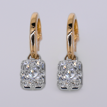 14k Solid Gold VVS Lab Diamond Hoop Earrings - 50358